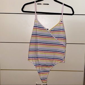 Mutli-Colored Striped Bodysuit